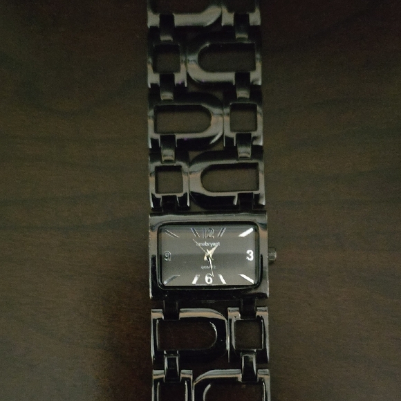 Lane Bryant Jewelry - Lane Bryant Black Geometric Metal Watch
